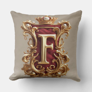 Luxurious Gold Frame With Crowned Monogram Cushion