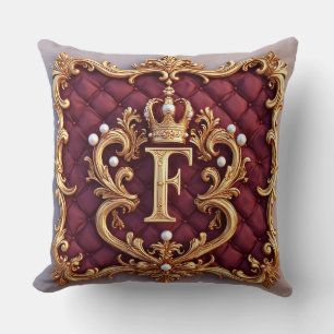 Luxurious Gold Frame With Crowned Monogram Cushion