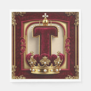 Luxurious Gold Frame With Crowned Monogram Napkin
