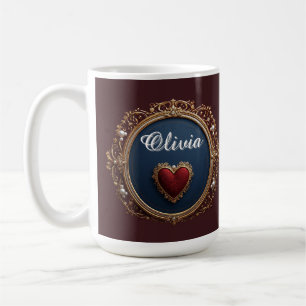Luxurious Gold Frame With Pearls Coffee Mug