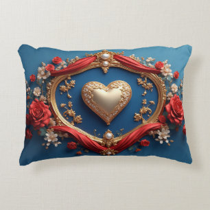 Luxurious Gold Frame With Pearls Decorative Cushion