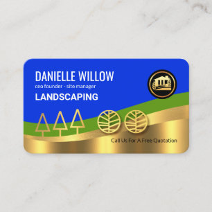 Luxurious Gold Garden Landscaping Business Card