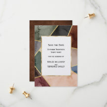Luxurious Gold Geometric Blue Green Brown Wedding