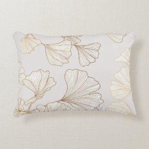 Luxurious Gold Ginkgo Vintage Design Decorative Cushion