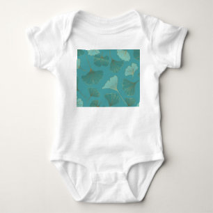 Luxurious gold Ginkgo, vintage wallpaper. Baby Bodysuit