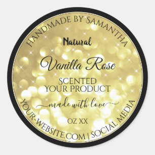 Luxurious Gold Glitter Sparkle Stars Product Label