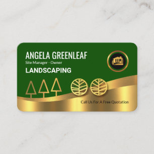 Luxurious Gold Green Garden Landscape Layers Business Card
