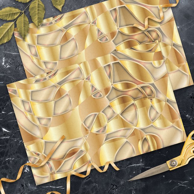 Luxurious Gold Metallic Collage Art Composition Tissue Paper (Creator Uploaded)