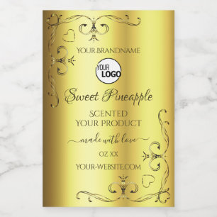 Luxurious Gold Product Labels Ornate Corners Logo