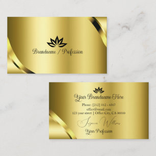 Luxurious Gold Shimmer Corners with Pretty Petals Business Card