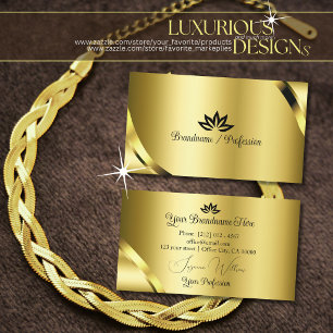 Luxurious Gold Shimmer Corners with Pretty Petals Business Card