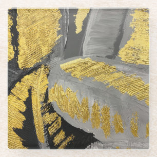 Luxurious Gold: Vintage Grunge Texture. Glass Coaster