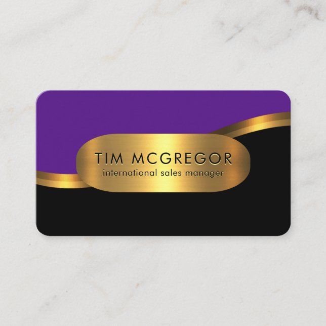 Luxurious Gold Wave Layers Boutique Business Card (Front)