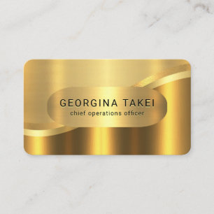 Luxurious Gold Wave Layers CEO Business Card