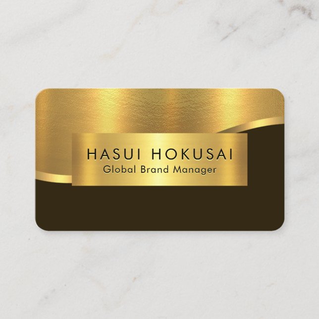 Luxurious Gold Wave Layers COO Boss Business Card (Front)