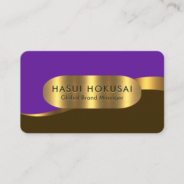 Luxurious Gold Wave Layers COO Boss Business Card (Front)