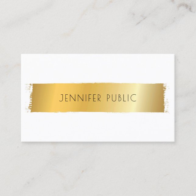 Luxurious Gold White Modern Professional Template Business Card (Front)