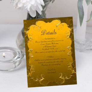 Luxurious Golden Elegance Wedding Details Enclosure Card