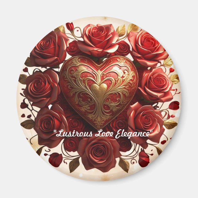 "Luxurious Golden Hearts" Magnet (Front)