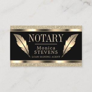 Luxurious golden ink pen feather business card