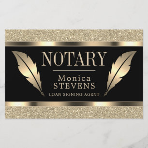 Luxurious golden ink pen feather  flyer