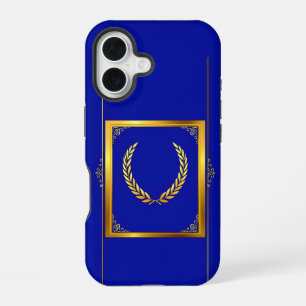 Luxurious Golden Laurel in Rectangular Frame iPhone 16 Case