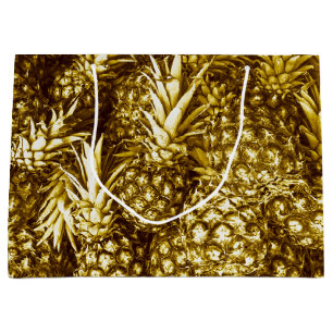 Luxurious golden pineapples large gift bag