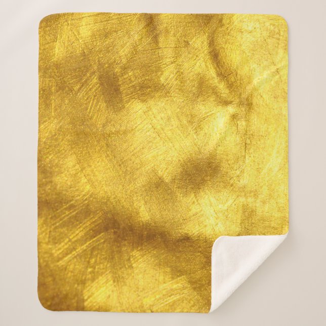 Luxurious Golden Texture Design Sherpa Blanket (Front)