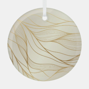 Luxurious Golden Waves: Premium Vintage Design Glass Tree Decoration