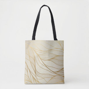 Luxurious Golden Waves: Premium Vintage Design Tote Bag