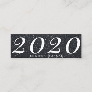 Luxurious graduation black glitter Name Card