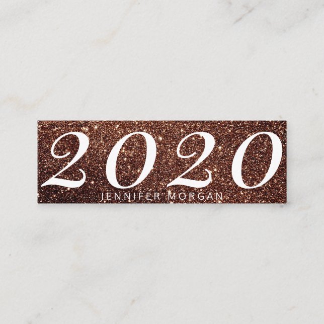 Luxurious graduation copper glitter Name Card (Front)