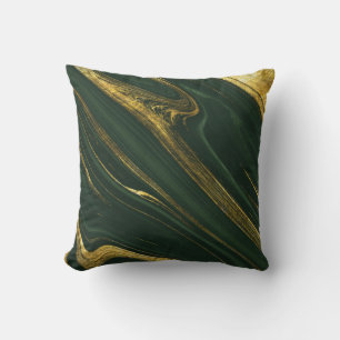 Luxurious Green Onyx: Golden Marble. Cushion