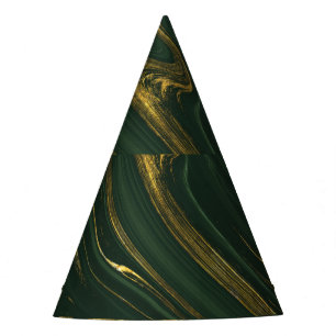 Luxurious Green Onyx: Golden Marble. Party Hat