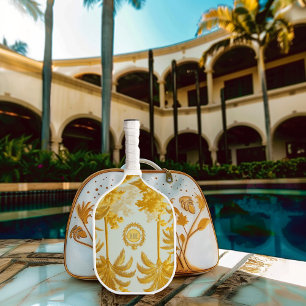Luxurious Imperial Monogrammed Gold Palm Tree Pickleball Paddle
