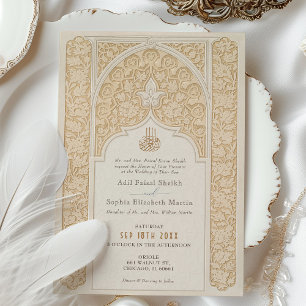 Luxurious Islamic Wedding Ornate Arabesque Design Invitation
