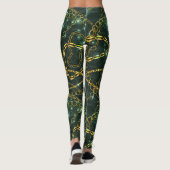 Luxurious Leggings with Golden Chain Pattern (Back)