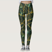 Luxurious Leggings with Golden Chain Pattern (Front)