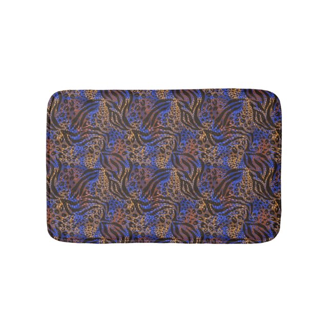 Luxurious Leopard and Zebra Print Pattern Bath Mat (Front)