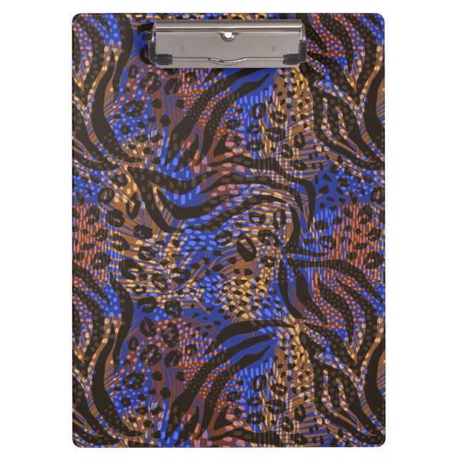 Luxurious Leopard and Zebra Print Pattern Clipboard (Front)