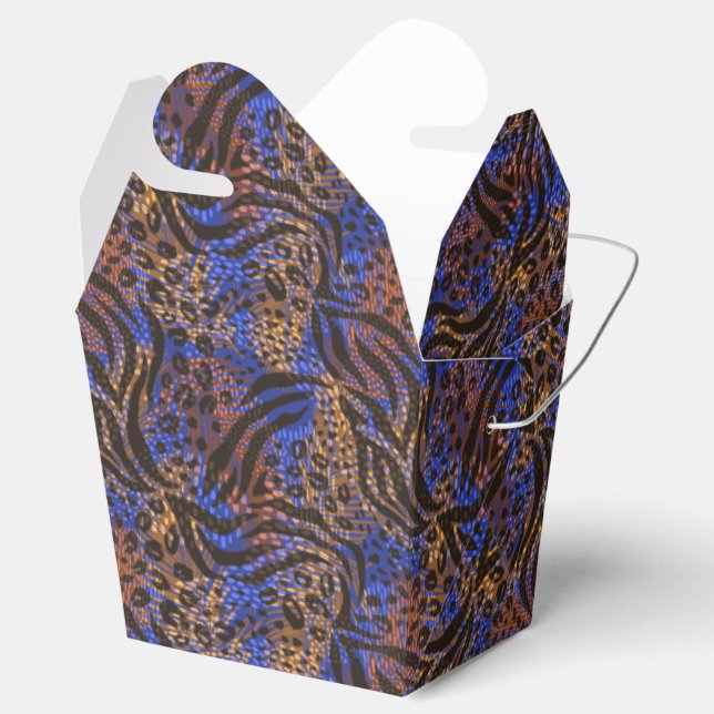 Luxurious Leopard and Zebra Print Pattern Favour Box (Opened)