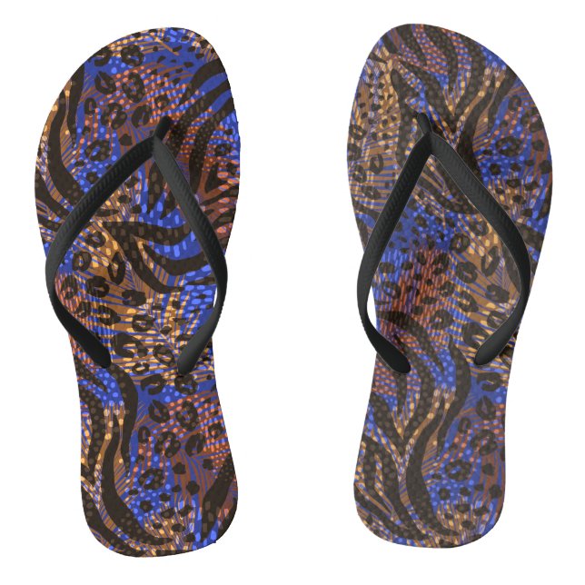 Luxurious Leopard and Zebra Print Pattern Jandals (Footbed)