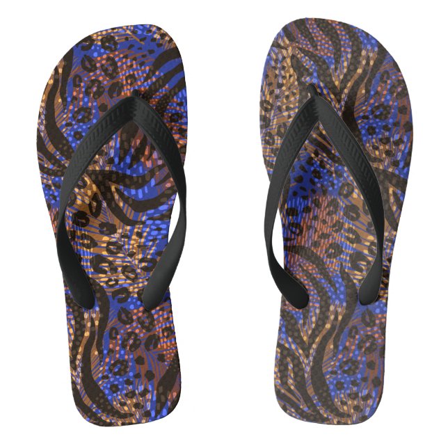 Luxurious Leopard and Zebra Print Pattern Jandals (Footbed)