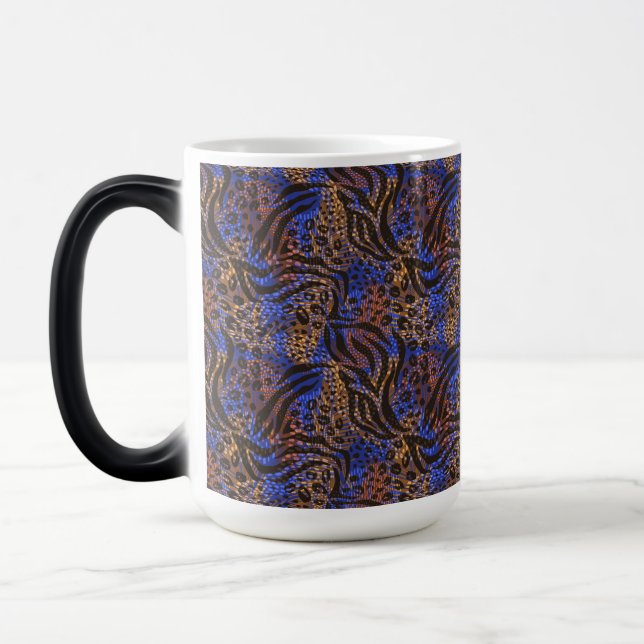 Luxurious Leopard and Zebra Print Pattern Magic Mug (Left)