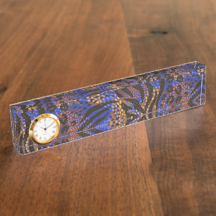 Luxurious Leopard and Zebra Print Pattern Nameplate
