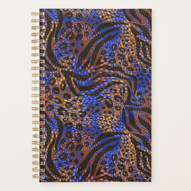 Luxurious Leopard and Zebra Print Pattern Planner (Front)