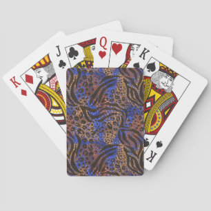 Luxurious Leopard and Zebra Print Pattern Playing Cards
