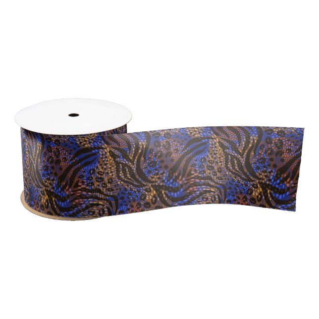 Luxurious Leopard and Zebra Print Pattern Satin Ribbon (Spool)