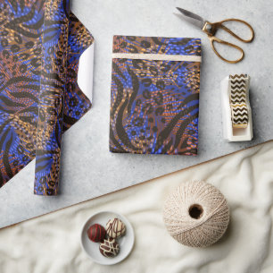 Luxurious Leopard and Zebra Print Pattern Wrapping Paper