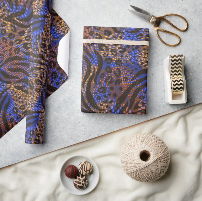 Luxurious Leopard and Zebra Print Pattern Wrapping Paper (Crafts)